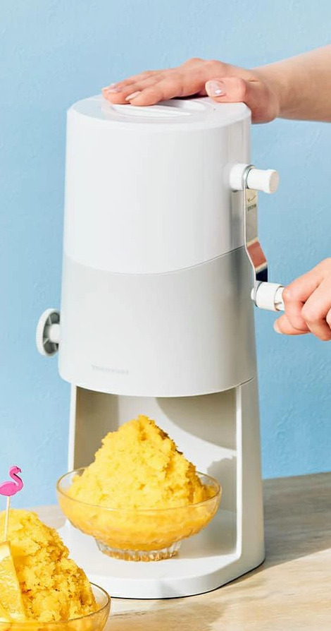【シンプル&簡単に美味しいかき氷が作れる】DOSHISHA 手動ふわふわとろ雪かき氷器 ライトグレー IS-TY-B5GY