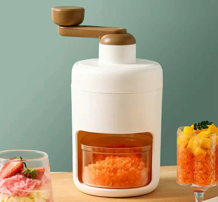 【大きなハンドルの手動かき氷機】かき氷器