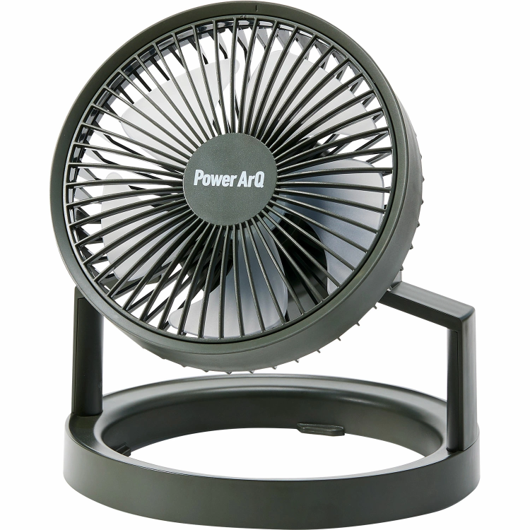 【コンパクトで多機能】PowerArQ Fan Light 卓上扇風機 HP-1061オリーブドラブ