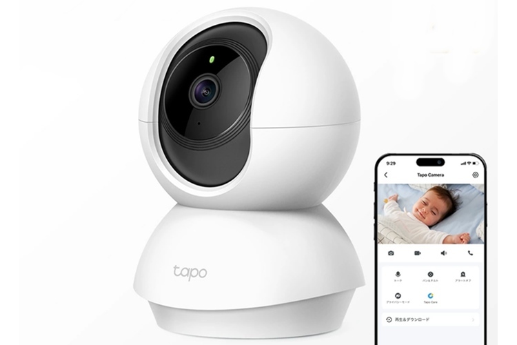 Tapo ベビーモニター C200 【水平方向に360°、垂直方向114°まで可動し広範囲をカバー】