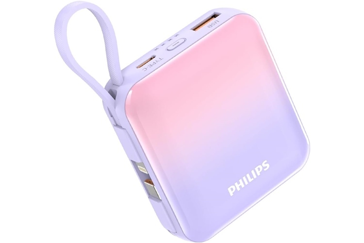 Philips モバイルバッテリー 10000mAh【クレカより小サイズ/4台同時充電】