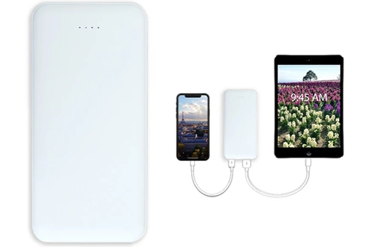 モバイルバッテリー【スマホとほぼ同じサイズ/2台同時充電可能/PSE認証獲得済】