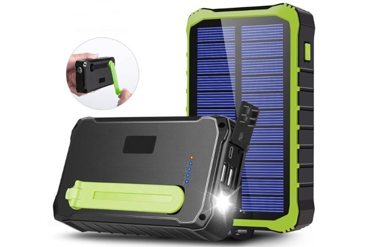 GreenStar 3way充電 防災モバイルバッテリー【ソーラーパネル搭載/手回し充電にも対応/LEDライト搭載】