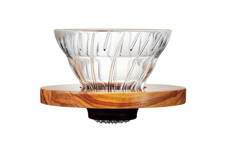2. HARIO V60透過ドリッパー オリーブウッド【コーヒー粉の層が深くなる円すい形採用】