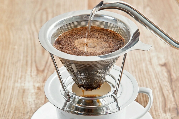 22. コモライフ スタンド式のステンレス製コーヒードリッパー【フィルターとスタンドは分離でき直接装着も可】