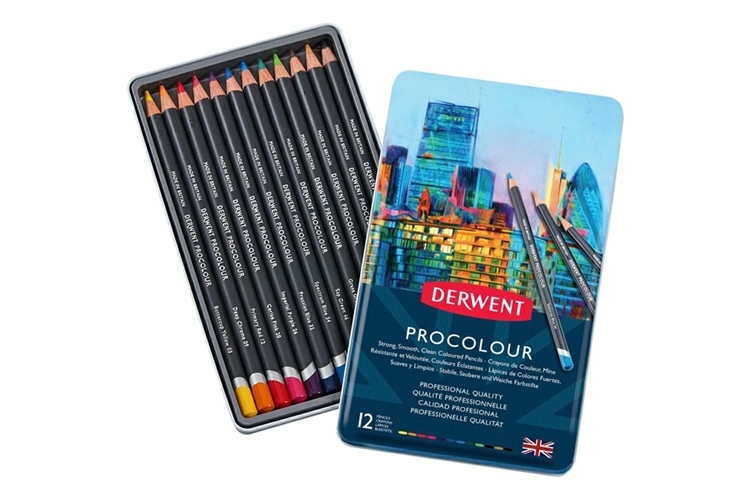4. DERWENT プロカラー12色セット【蝋のような質感と滑らかなタッチ】