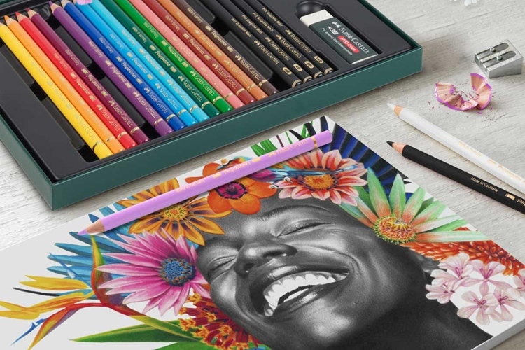 19. ファーバーカステル Polychromos 色鉛筆 ＆ PGM ギフトセットL【テカリを極限まで抑えマットに描ける】
