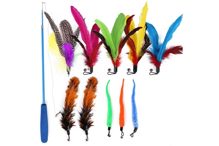 1. キーテイル 釣り竿 猫じゃらし 11点セット【豊富なバリエーションが揃う猫じゃらし】