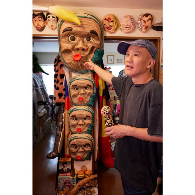 加賀美健さん ひょっとこのお面