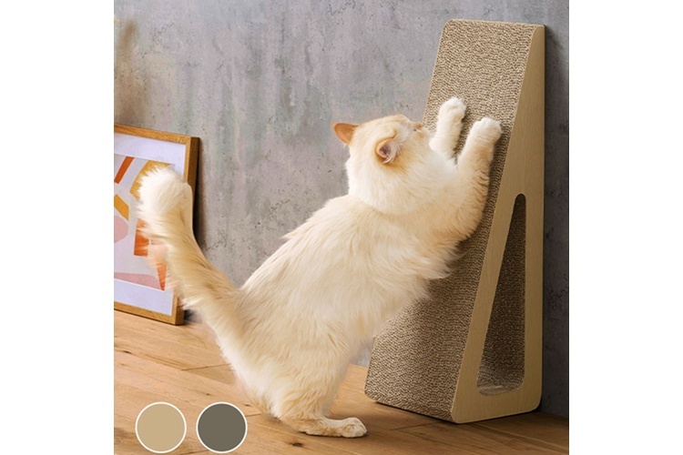 2. アイリスオーヤマ モチーフ爪とぎ【スタンドタイプ】【木目調の室内のインテリアになじむデザイン】