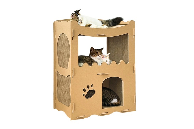 22. RAKU キャットハウス【マルチに使える3WAY構造 / 寝床の床面は身体にフィット】