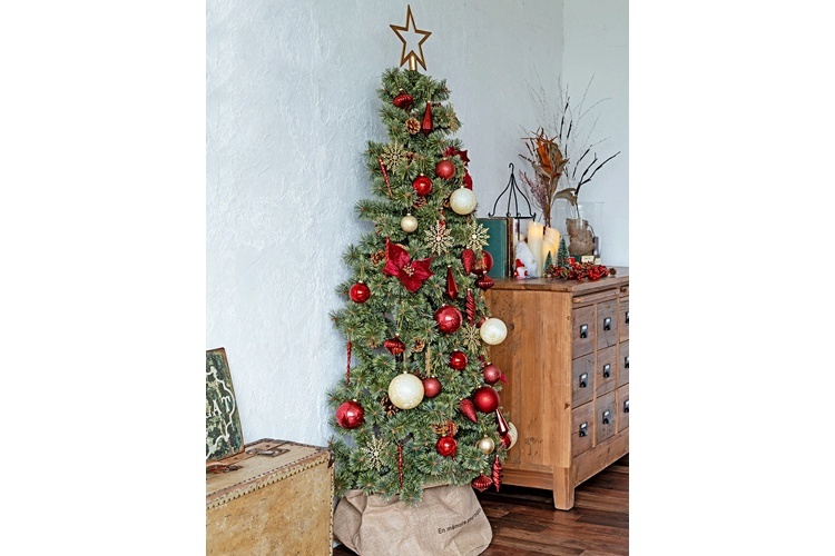 17. Alsace アルザスツリー ハーフ 樅 150cm【省スペース設計で、鏡でひと工夫すればまるで本物に】