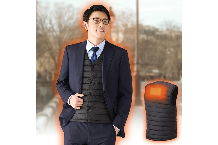 メンズヒートベストセット GT21622-BK【軽さにこだわった設計で快適に着用できる】