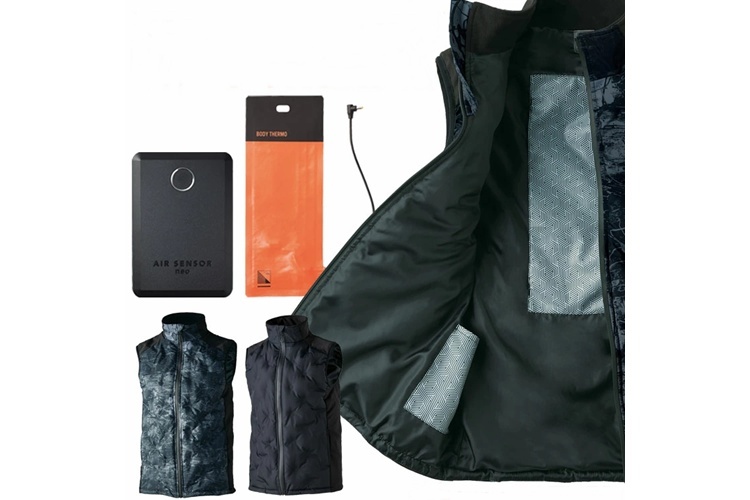 シームレス防寒ベスト 54801 リチウムイオンバッテリー 電熱ヒーターセット【スタイリッシュなデザインの電熱ベスト】