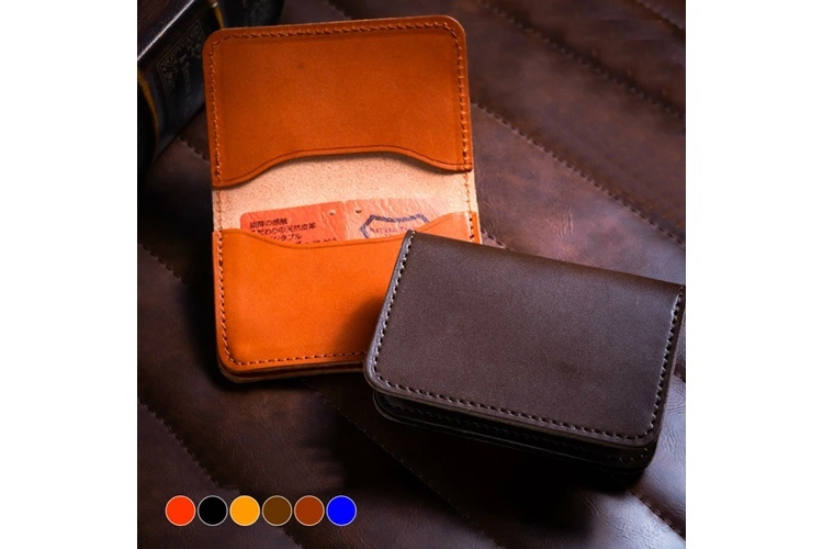 栃木レザー 名刺入れ / 名刺ケース 角マチタイプ