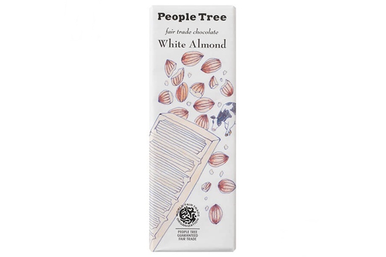 PeopleTree（ピープルツリー）チョコレート ホワイトアーモンド 50g 8個セット