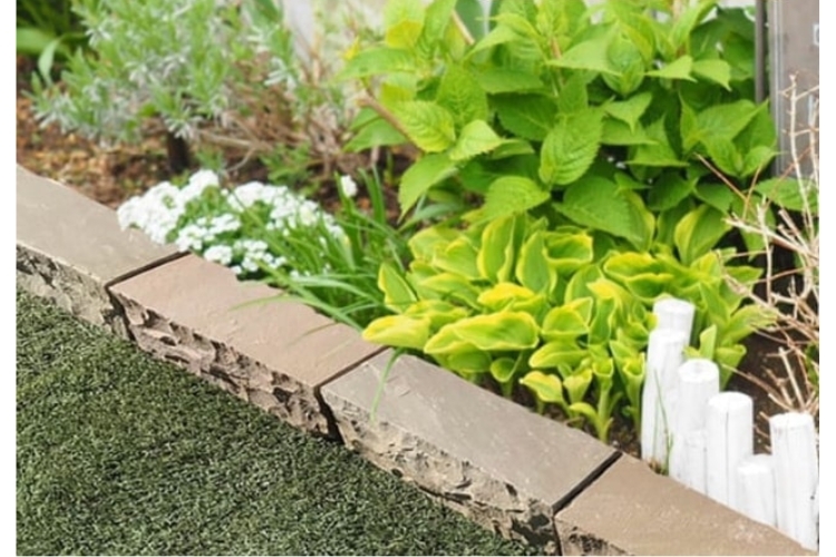 ガーデニング 石 ブロック サンドベージュ