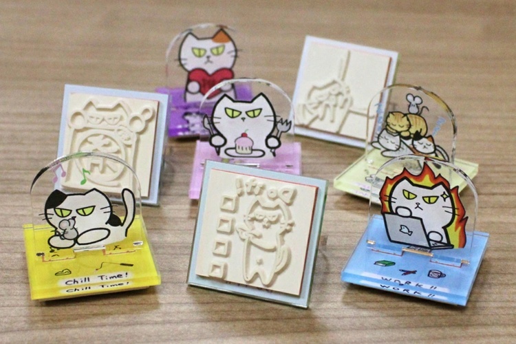 ろくろく屋 目つき悪い猫 アクスタはんこ