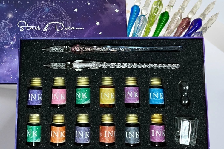 ガラスペンセット 12色インク