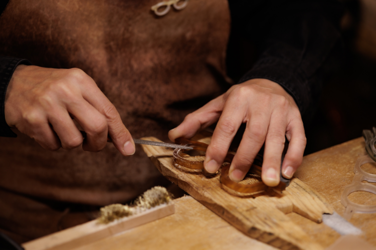 川越、澤口眼鏡舎の工房