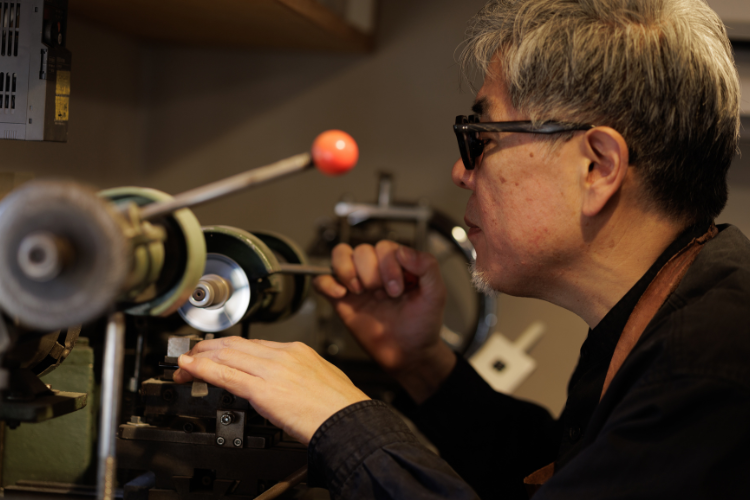 川越、澤口眼鏡舎の工房