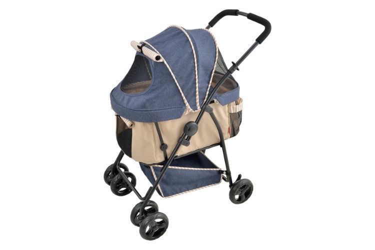 17. ペットカート ドッグカート‐N デニム柄×ベージュ