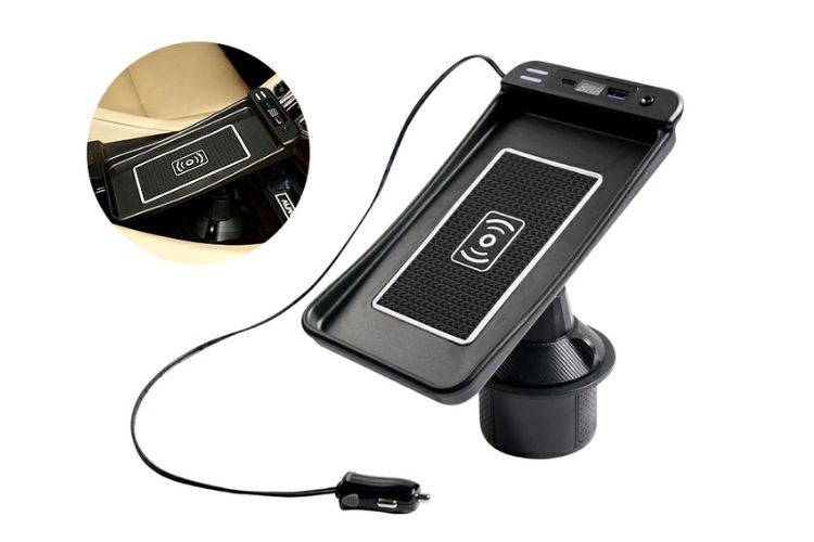 ドリンクホルダー スマホホルダー 増設式ワイヤレス充電器