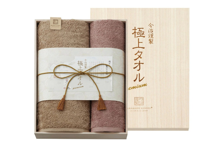 14 今治謹製 極上タオル 木箱入り バス・フェイスタオル【シャンカール長綿を使用】