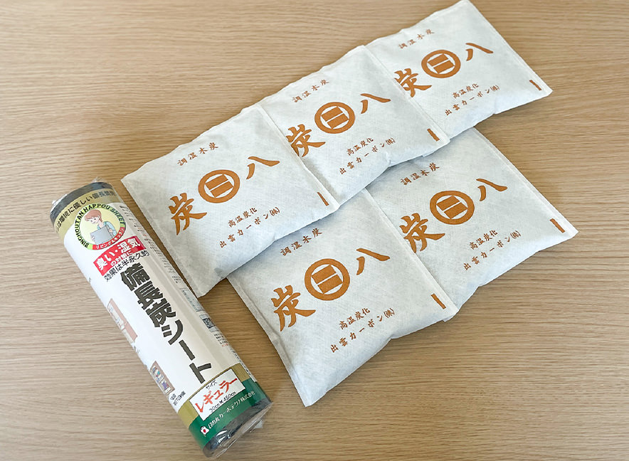 炭八小袋5個＆備長炭シート１本セット 