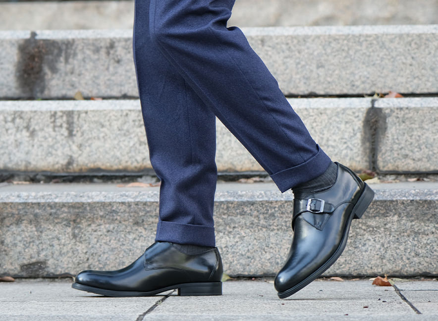 シングルモンクストラップ “裏地まで本革” ラウンドトゥ 7,800円