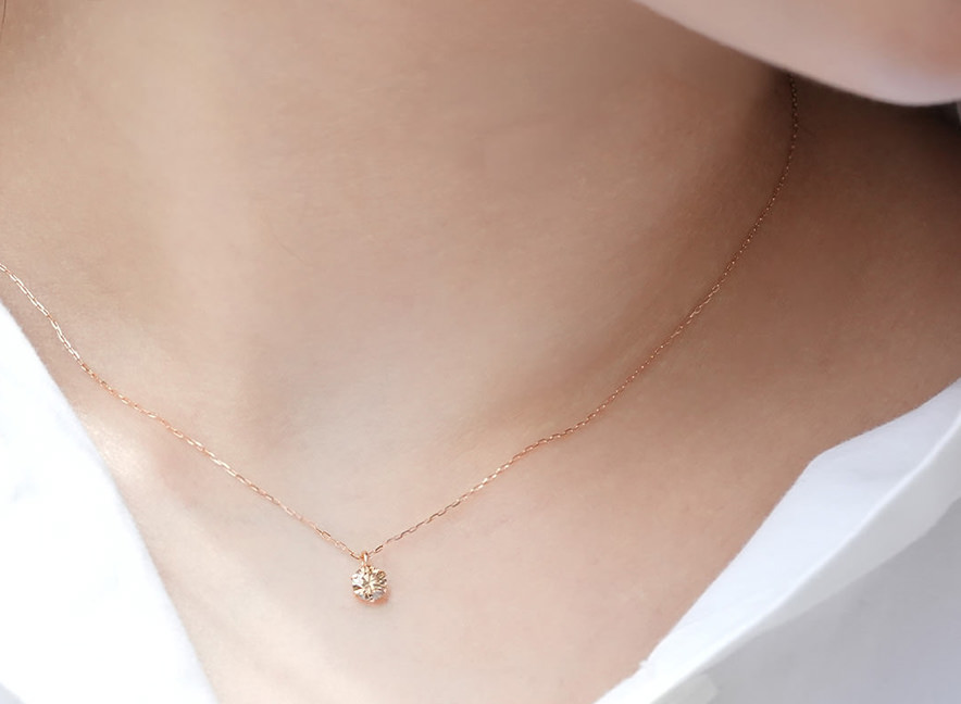 K18ピンクゴールド ブラウンダイヤモンドネックレス0.20ct 39,600円