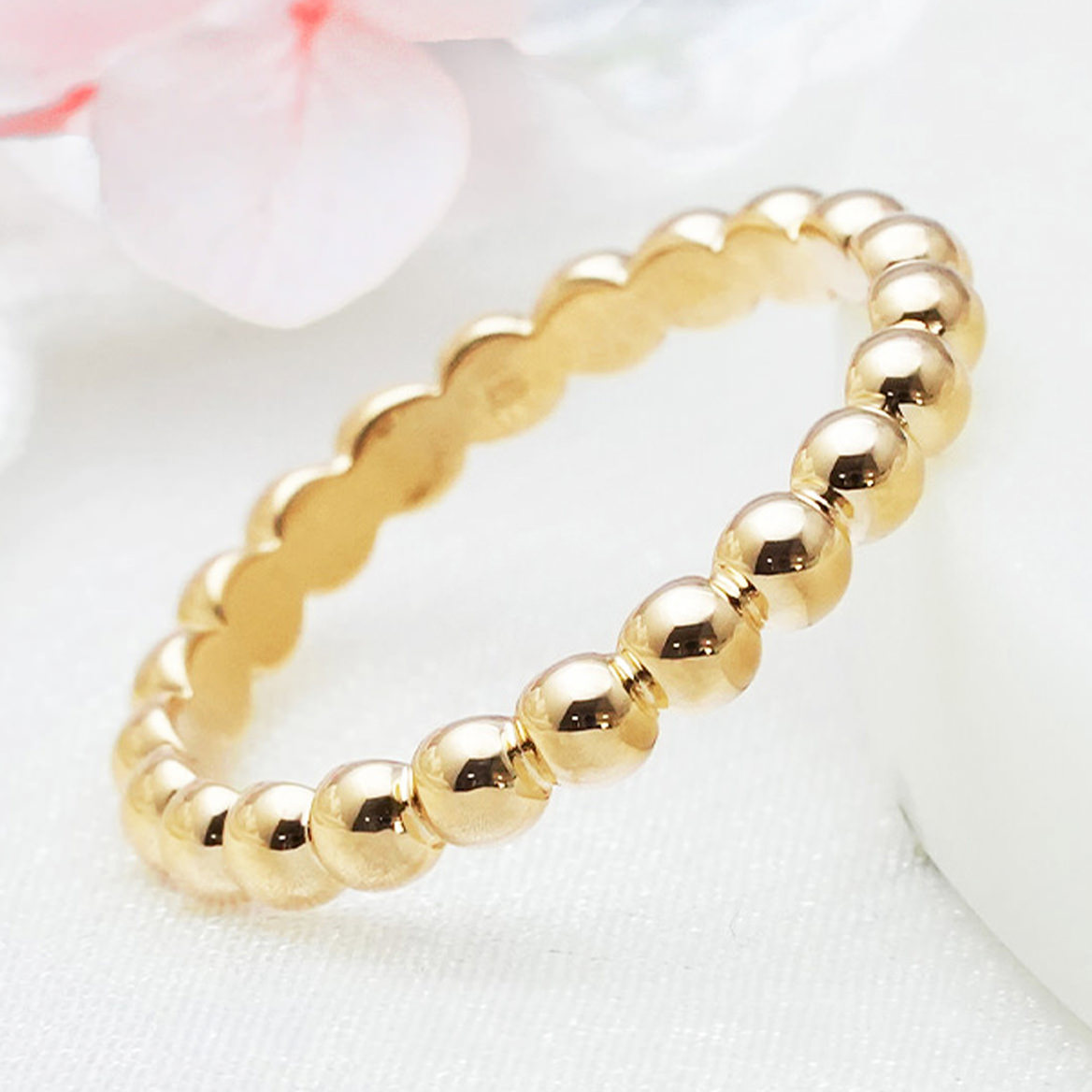 K18イエローゴールド 地金ドットリング 103,400～146,300円